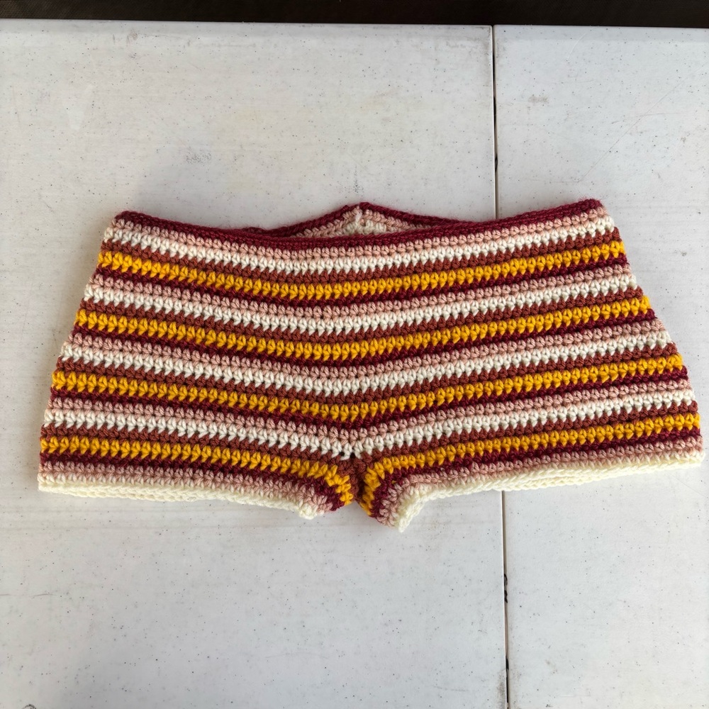 Striped Crochet Women Shorts